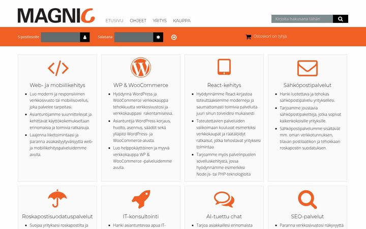 Screenshot of magnic.fi