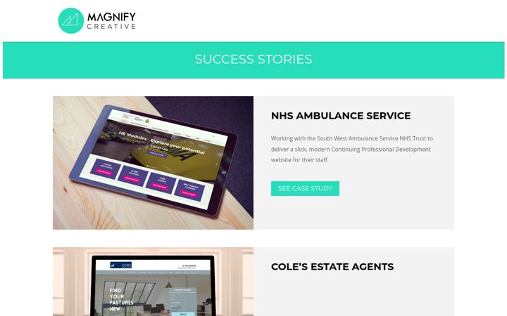 Screenshot of magnifycreative.co.uk