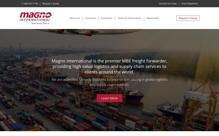 Screenshot of magnointl.com