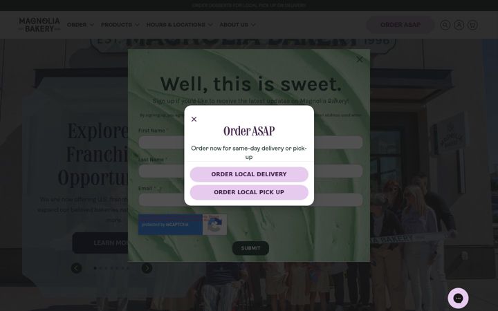 Screenshot of magnoliabakery.com