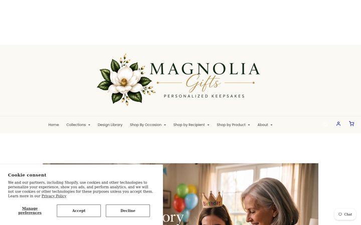Screenshot of magnoliaengravedgifts.com