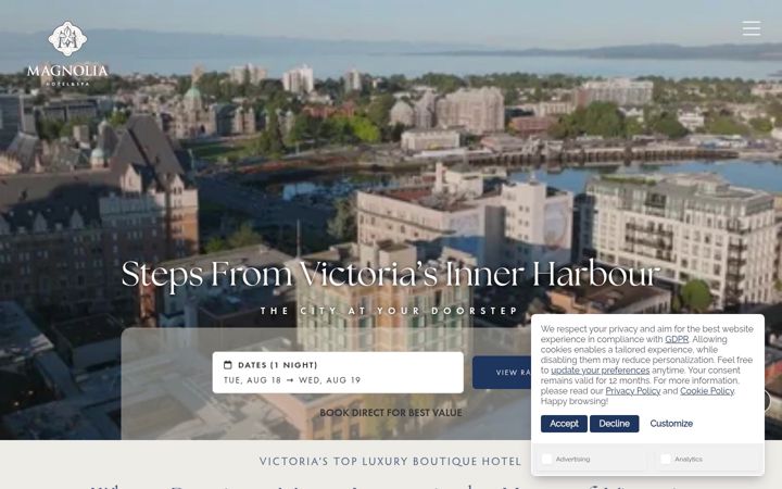 Screenshot of magnoliahotel.com