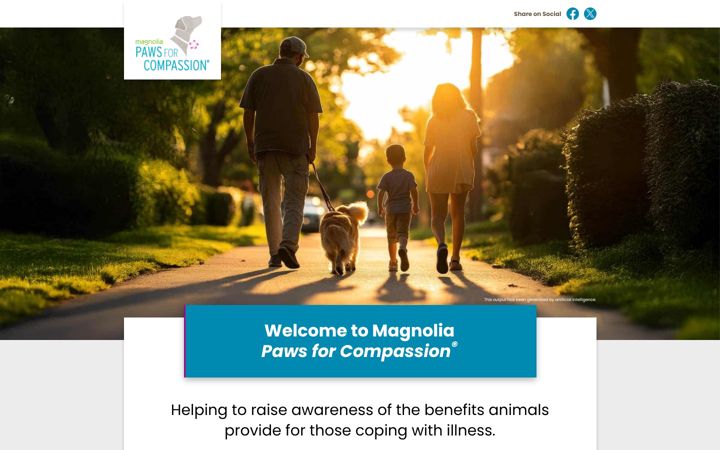 Screenshot of magnoliapawsforcompassion.com