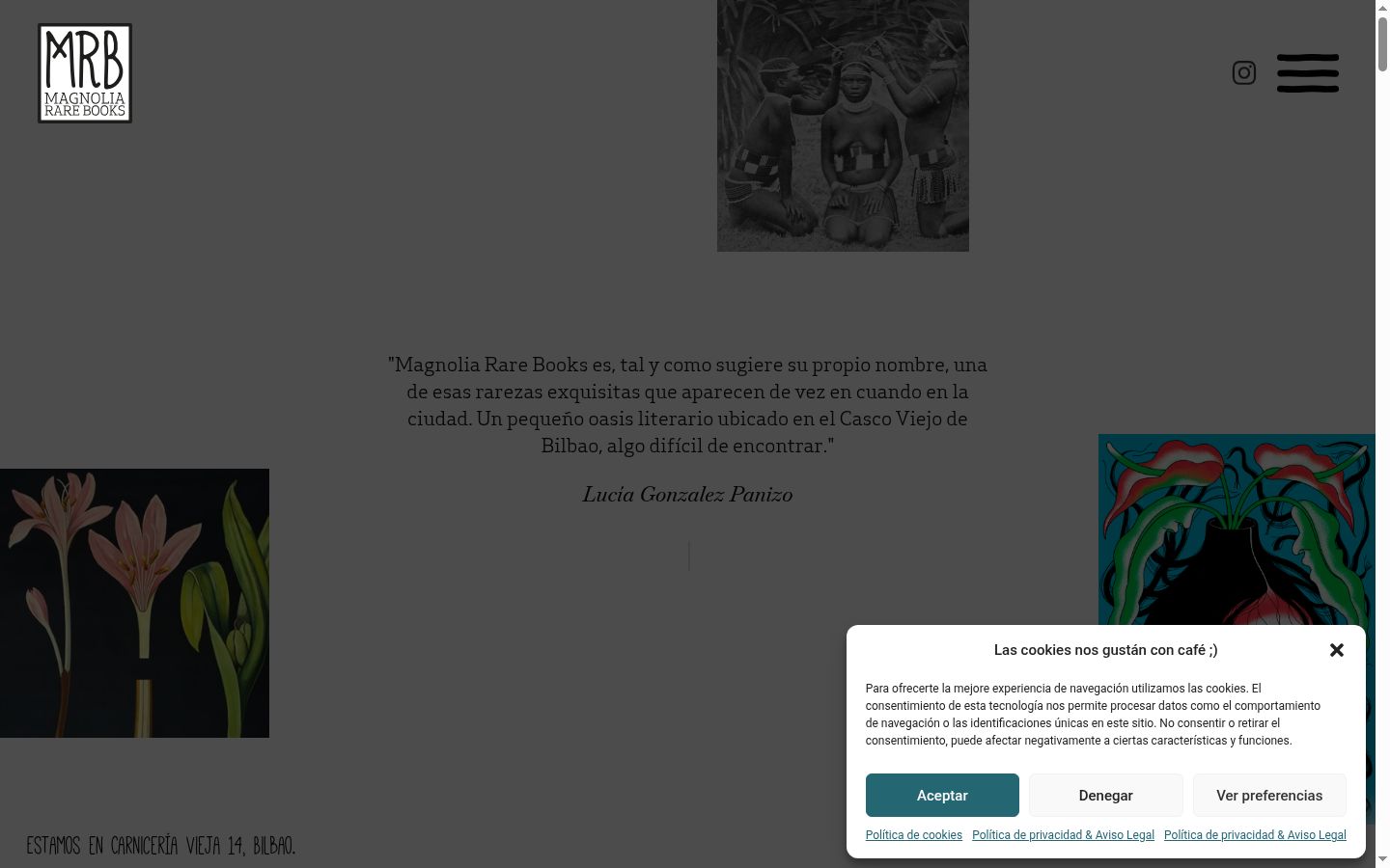 Captura de pantalla del banner de consentimiento mostrado antes de cualquier interacción