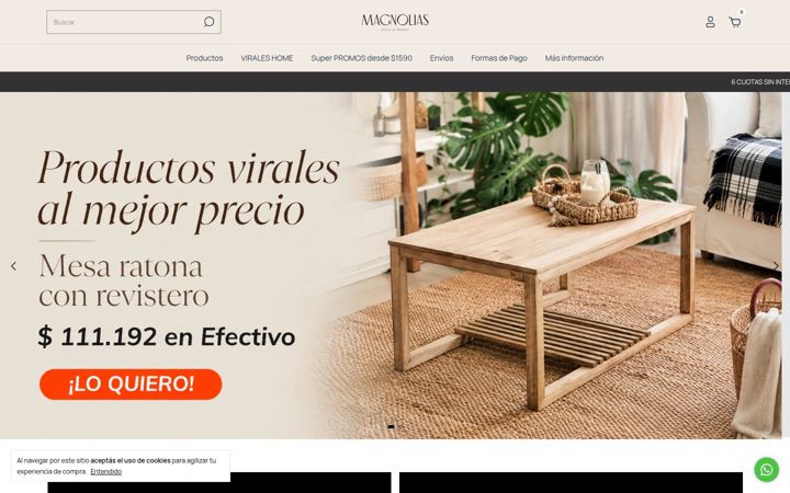 Screenshot of magnoliasdeco.com.ar
