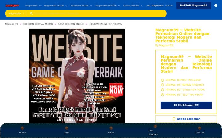 Screenshot of magnum99.co