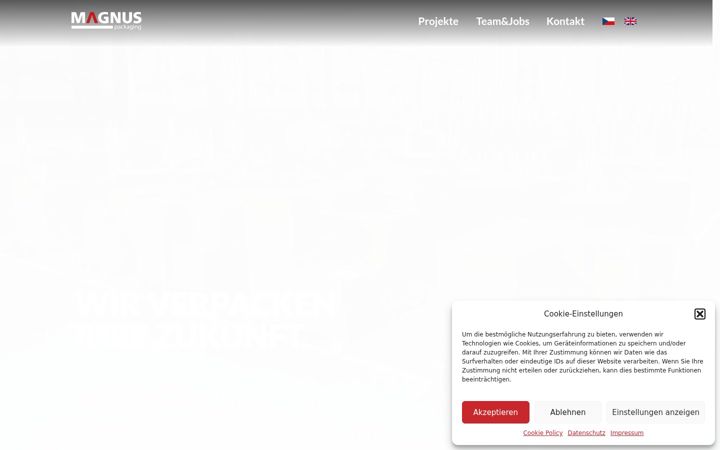 Screenshot of magnuspackaging.eu