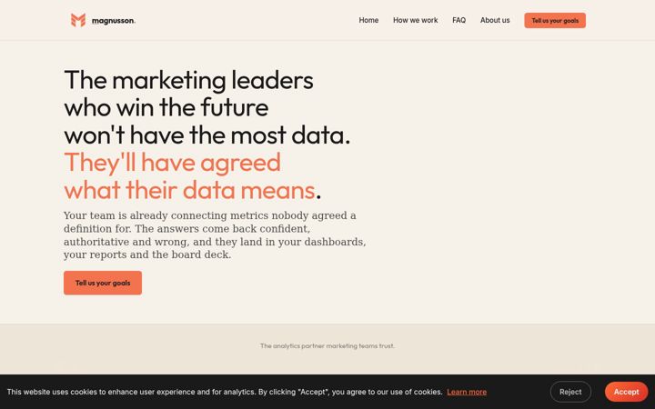 Screenshot of magnussonanalytica.com