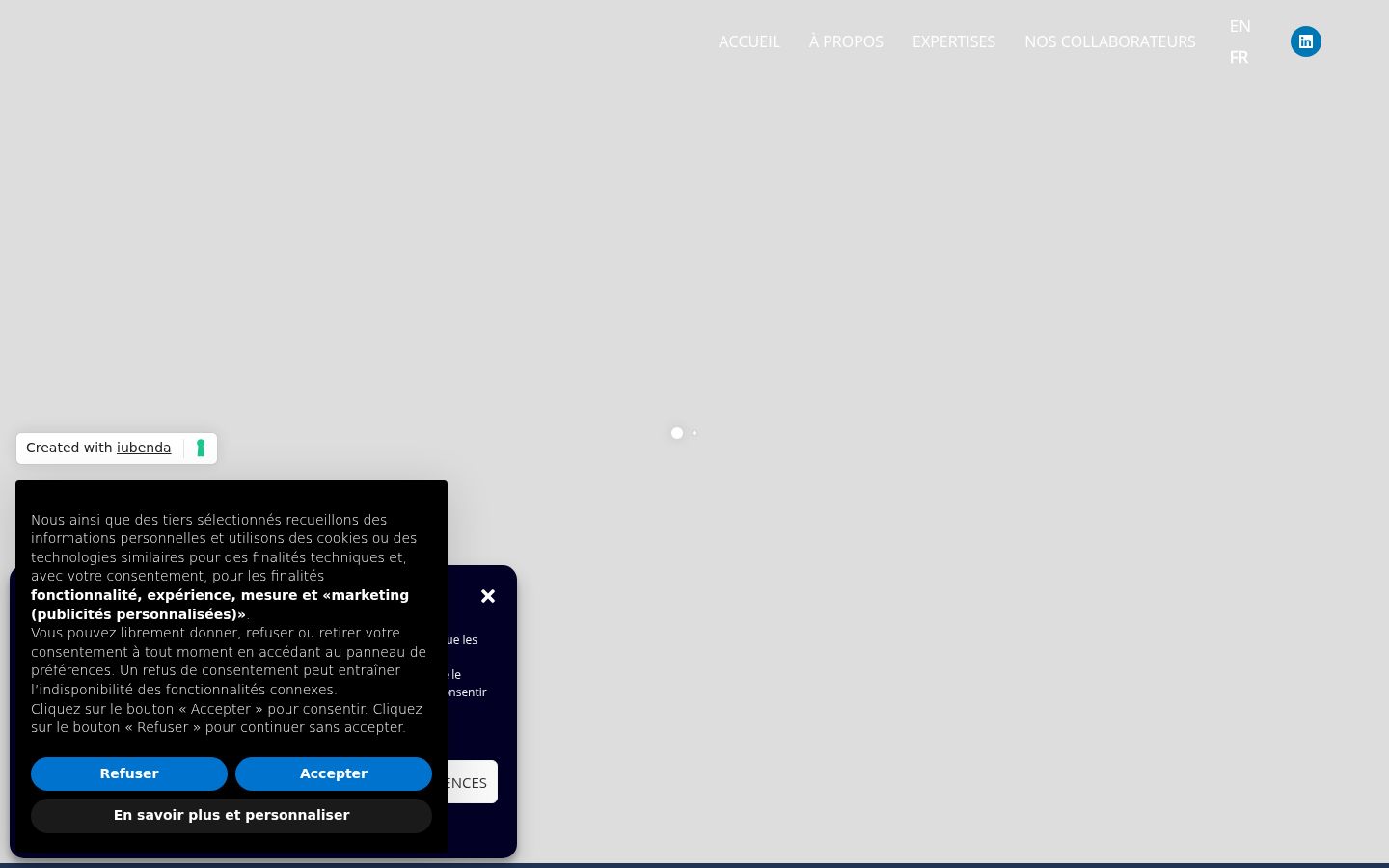 Captura de pantalla del banner de consentimiento mostrado antes de cualquier interacción