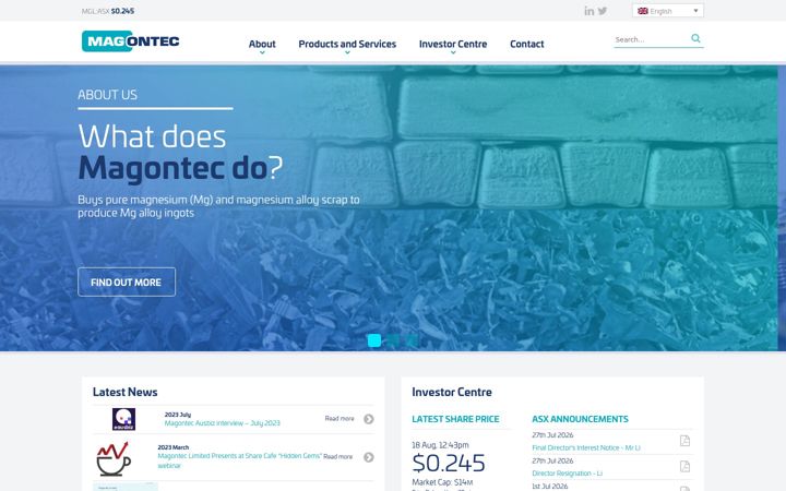 Screenshot of magontec.com