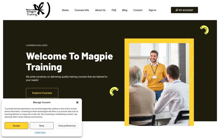 Screenshot of magpietraining.org.uk