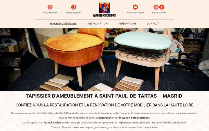 Screenshot of magrid-creations-tapissier.fr