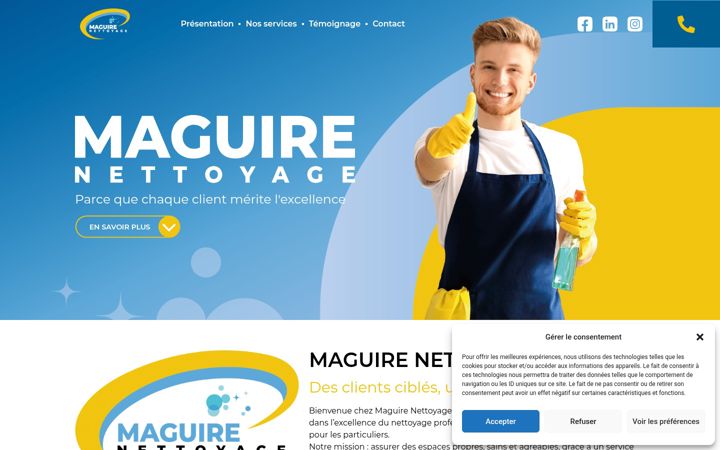 Screenshot of maguire-nettoyage.com