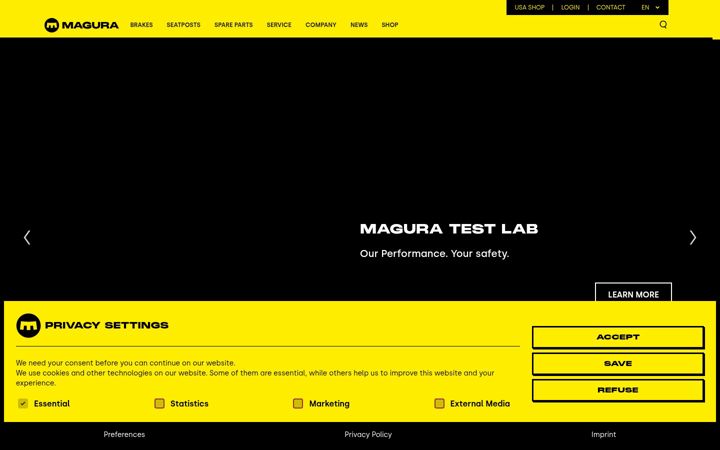 Screenshot of magura.com