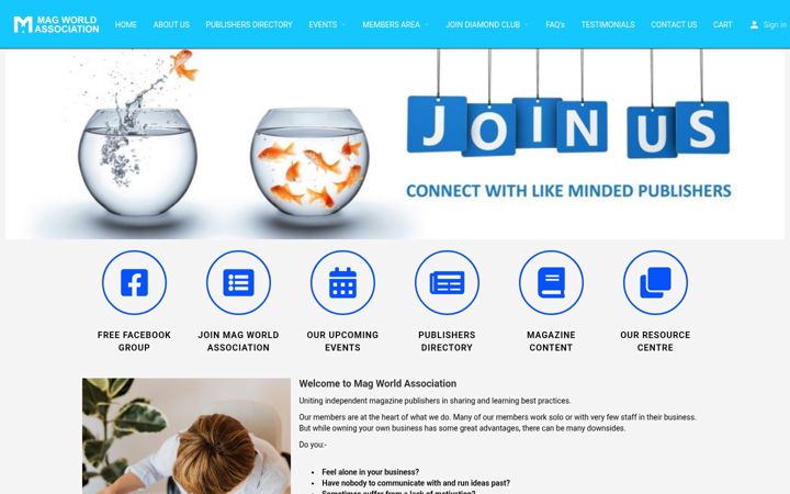 Screenshot of magworldassociation.co.uk