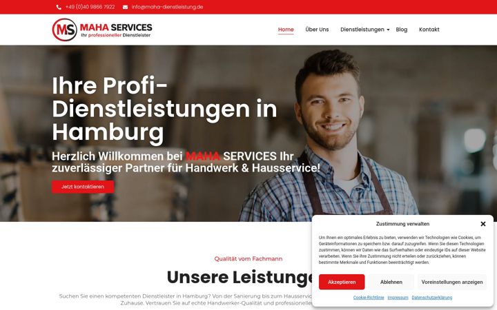 Screenshot of maha-services.de