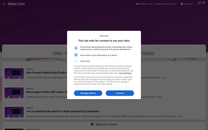Screenshot of maha.com