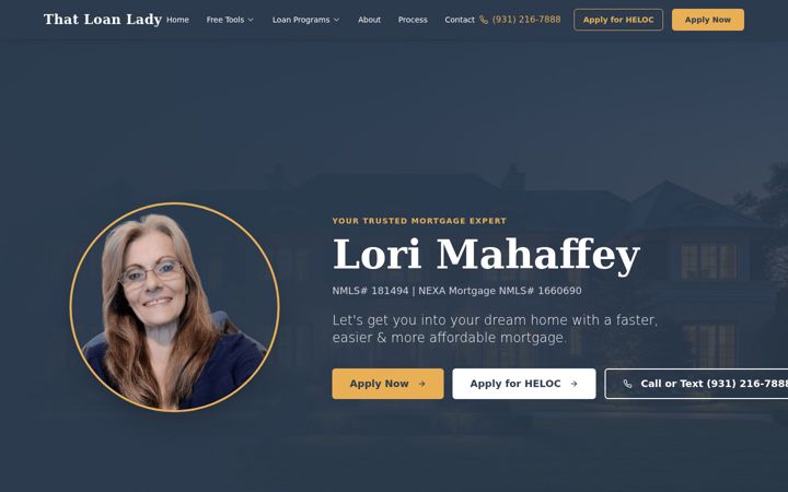 Screenshot of mahaffeylendingteam.com