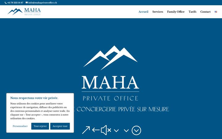 Screenshot of mahaprivateoffice.ch