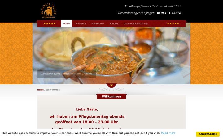Screenshot of maharajapalace.de