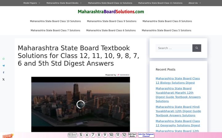 Screenshot of maharashtraboardsolutions.com