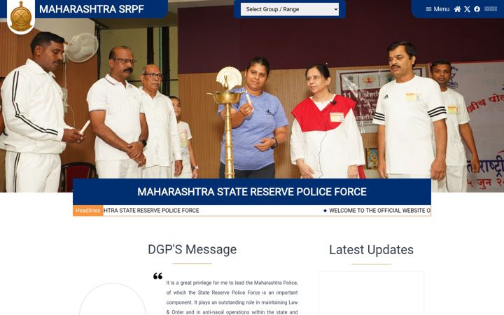 Screenshot ta' maharashtrasrpf.gov.in