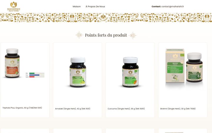 Screenshot of maharishiayurveda.fr
