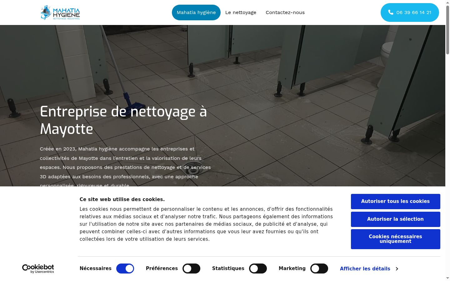 Capture d'écran de la bannière de consentement affichée avant toute interaction
