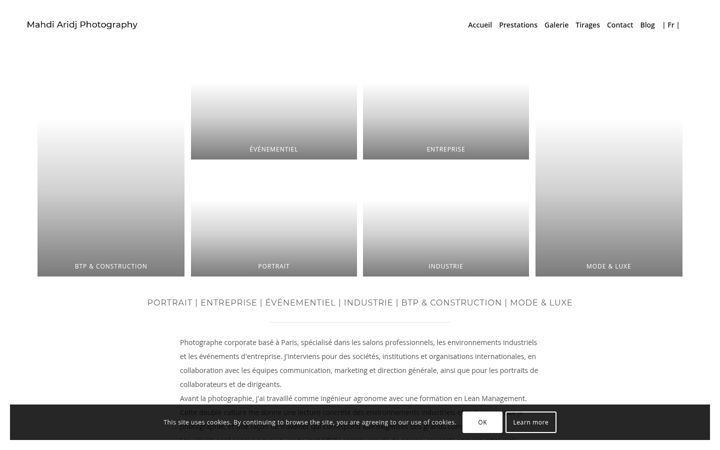 Screenshot of mahdiaridjphotography.com