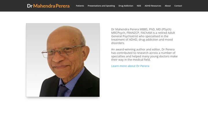 Screenshot of mahendraperera.com