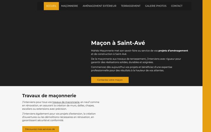 Screenshot of maheomaconnerie.fr