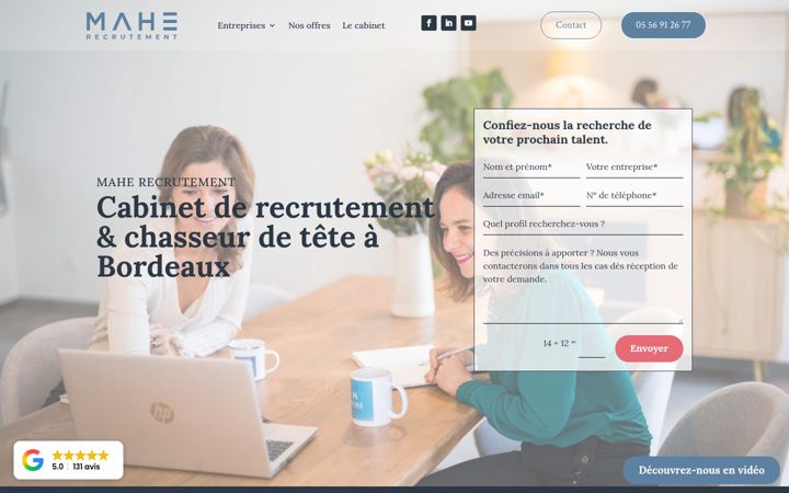 Screenshot of maherecrutement.fr