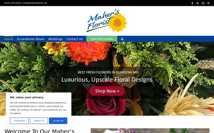Screenshot of mahersfloristblog.com