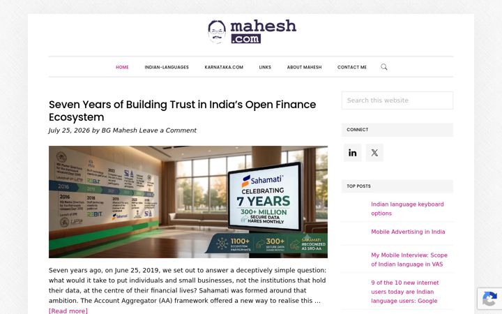 Screenshot of mahesh.com