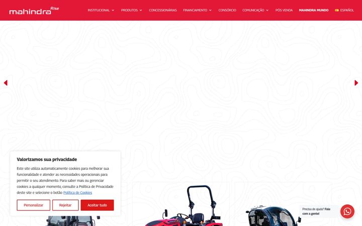 Screenshot of mahindrabrasil.com.br