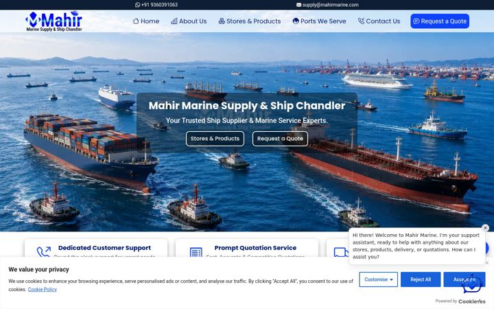 Screenshot of mahirmarine.com