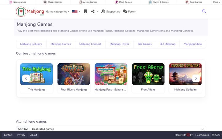 Screenshot of mahjong.com