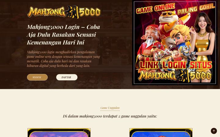 Zrzut ekranu mahjong5000indo.com
