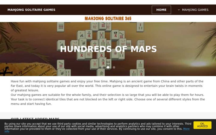 Screenshot of mahjongsolitaire365.com