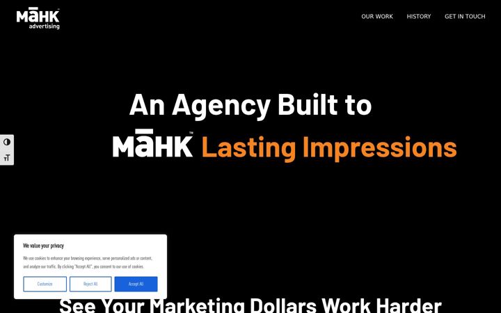 Screenshot of mahkadvertising.com