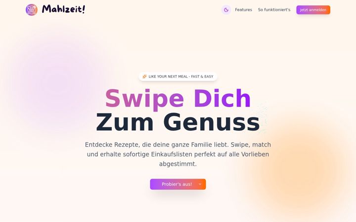 Screenshot of mahlzeit.dev
