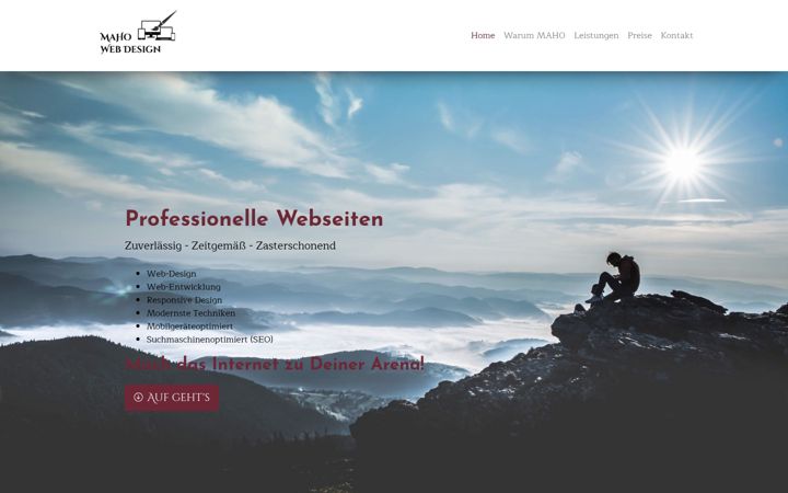 Screenshot of maho-webdesign.de