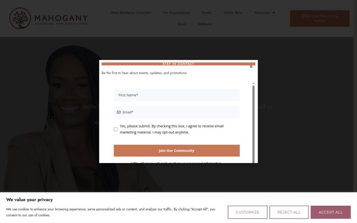 Screenshot of mahoganycc.com