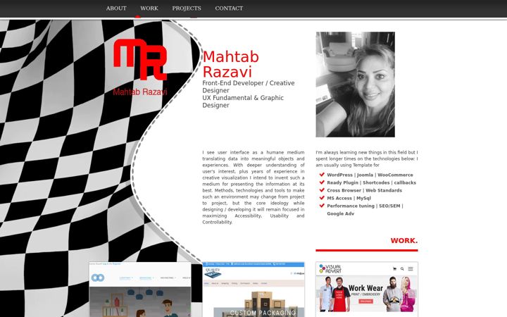 Screenshot of mahtabrazavi.com