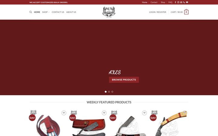 Screenshot of mahuntingknives.com