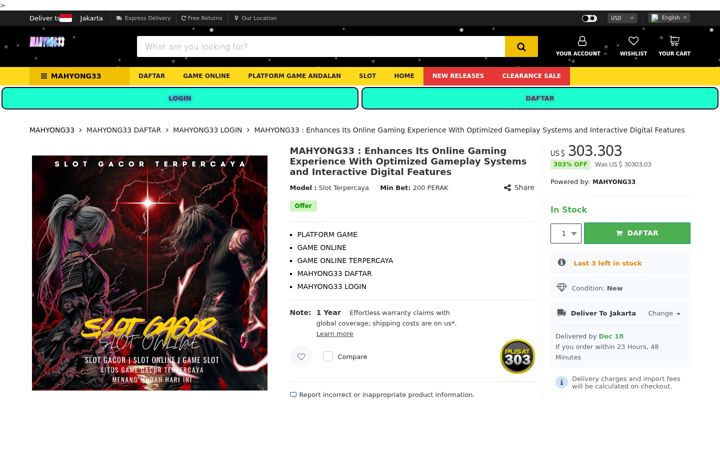 Screenshot of mahyong33.net
