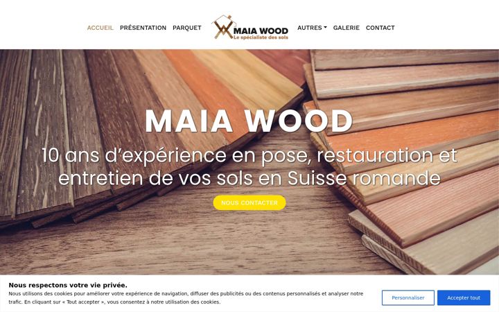 Screenshot of maia-wood.ch