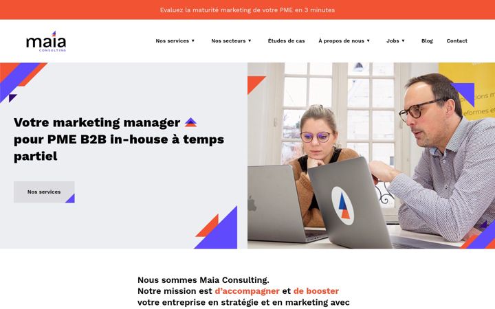 Captură de ecran a maiaconsulting.be