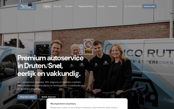 Screenshot of maicorutten.nl