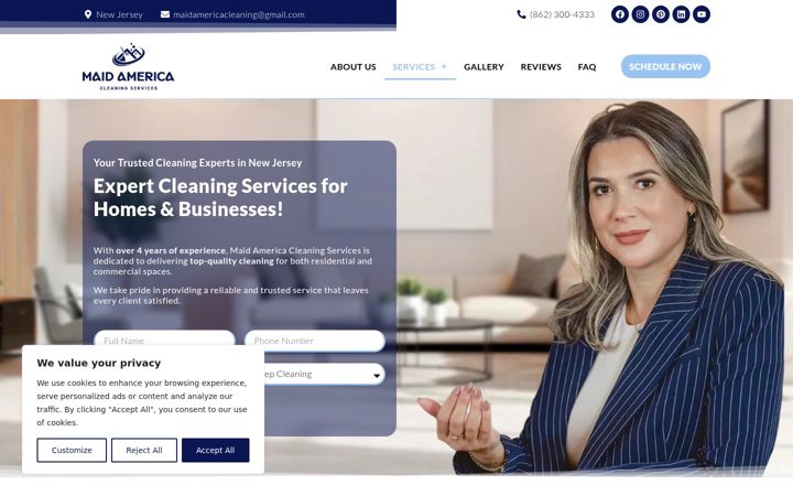 Screenshot of maidamericacleaningservices.com